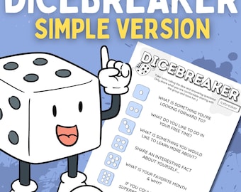 Dicebreaker Game - Simple Roll & Tell, Conversation Starter (Canva Template)