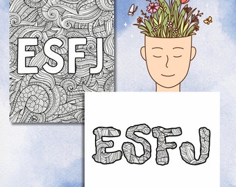 ESFJ Personality Coloring Pages | MBTI Self-Reflection (Digital Download)