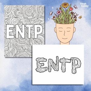 ENTP Personality Type Coloring Pages | 2 Coloring Pages for Your Myers-Briggs Personality Type | MBTI Coloring Sheets