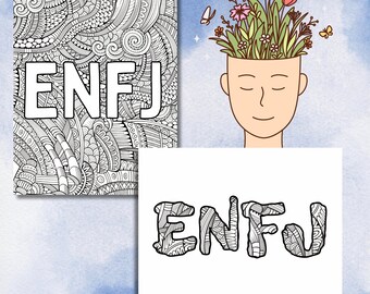 ENFJ Personality Type Coloring Pages | MBTI Self-Reflection (Digital Download)