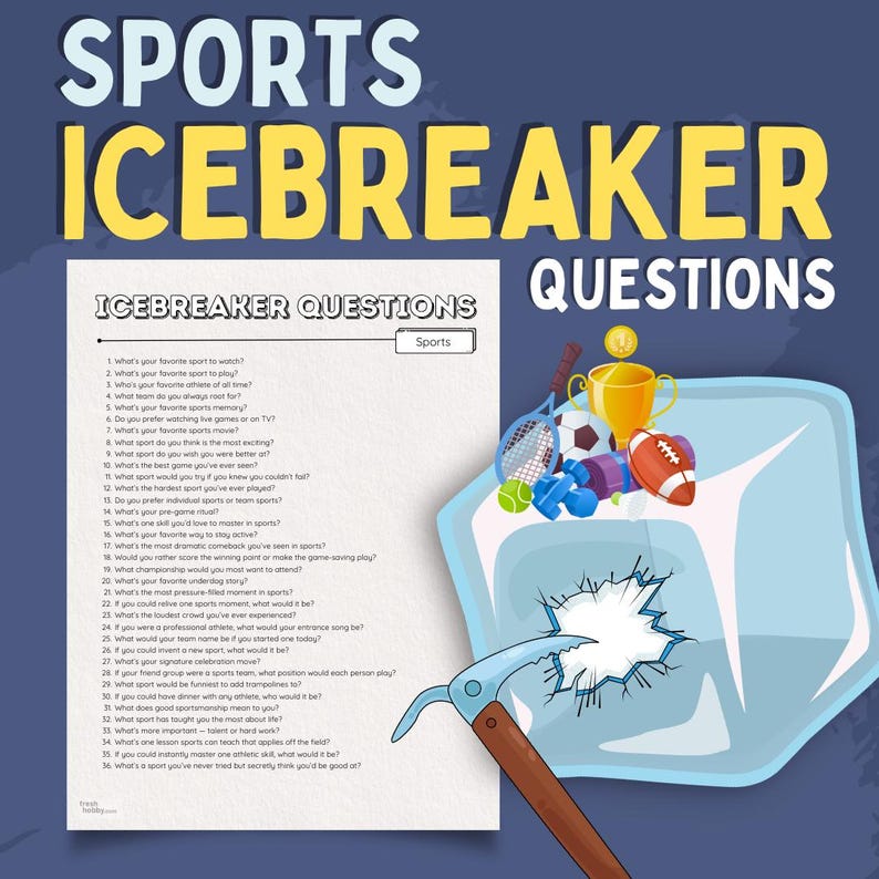 Questions For Sport Sports Icebreaker Questions – Printable Conversation Starters (digital ...