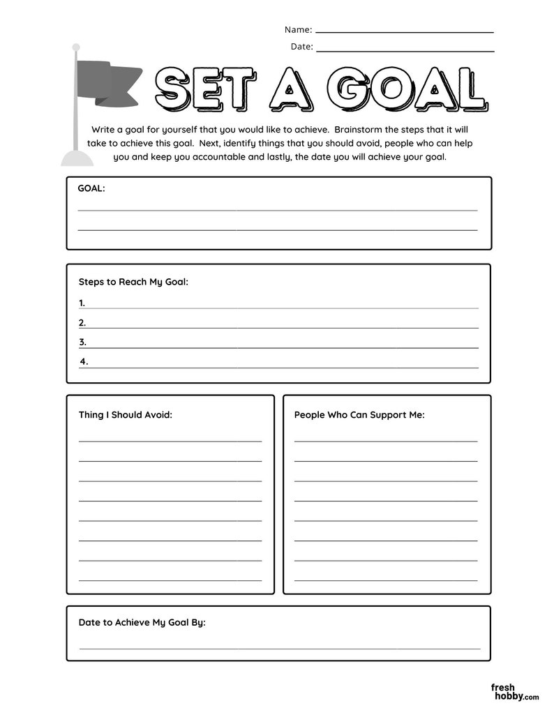 GOAL SETTING Worksheet Bundle | S.M.A.R.T Goals, Habit Tracker & Goal ...