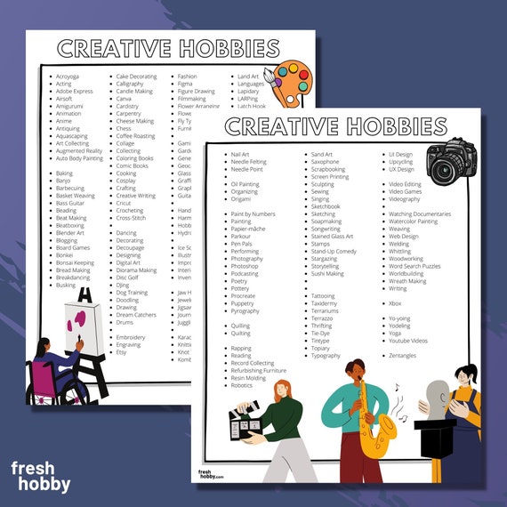 CREATIVE HOBBIES Huge List of Creative Hobby Ideas PDF Crafting