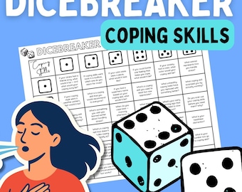 Coping Skills DICEBREAKER Game – Printable Therapy Icebreaker for Counseling, Mindfulness & Group Therapy (PDF Digital Download)