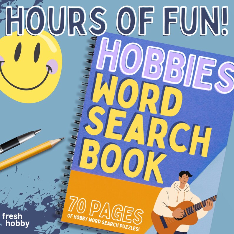 HOBBIES Word Search Puzzle Book – 70 Hobby-Themed Word Search Puzzles (Printable PDF) image 4
