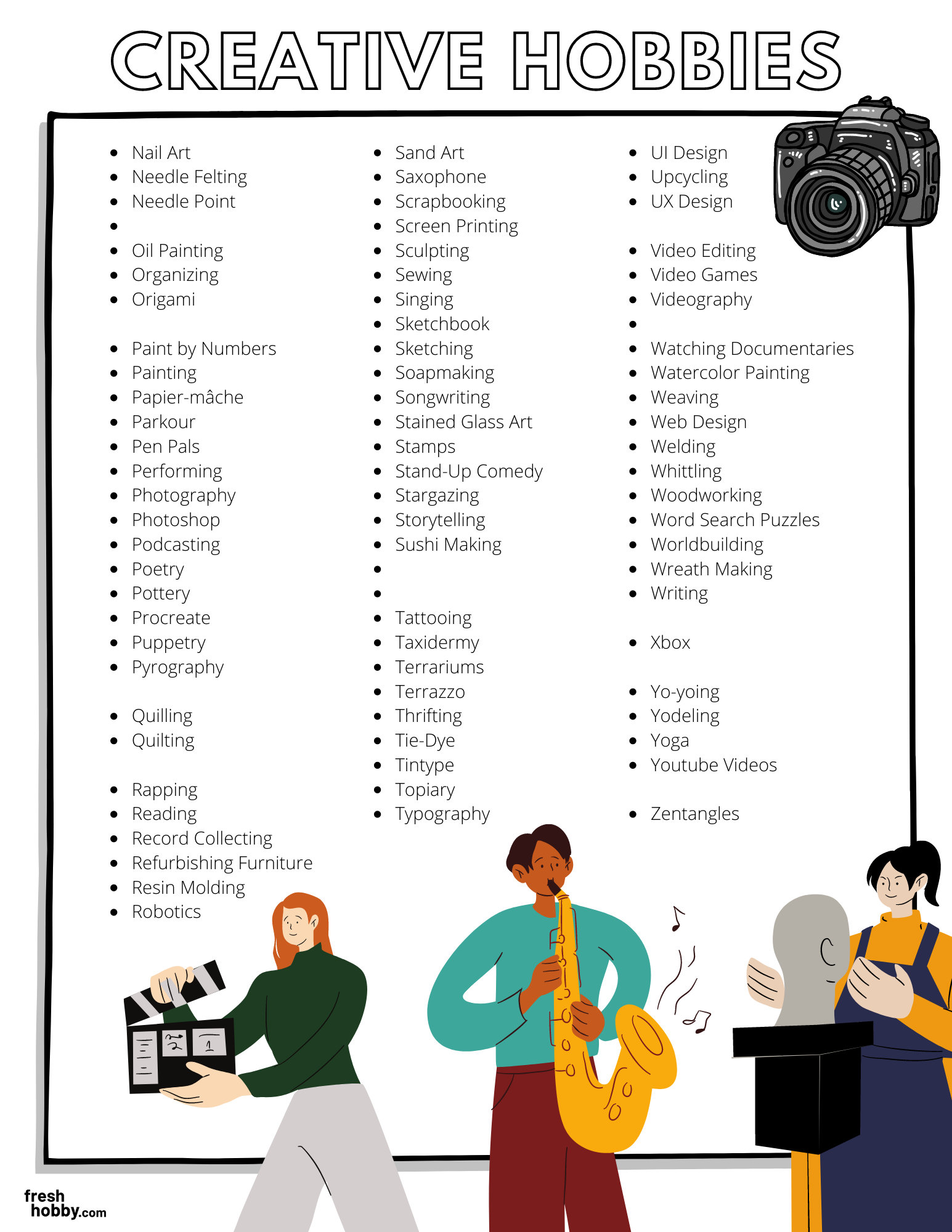 Huge List of Hobbies from A-Z (Popular Hobbies & Activities to Explore) -  Classful