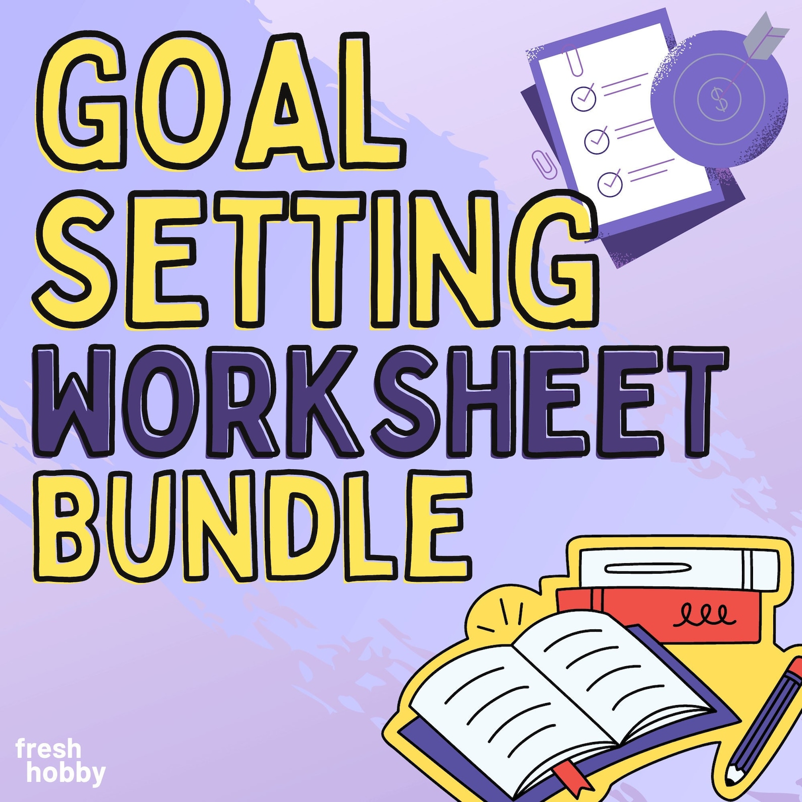 Goal Setting Worksheet Bundle | SMART Goals, Habit Tracker (PDF ...