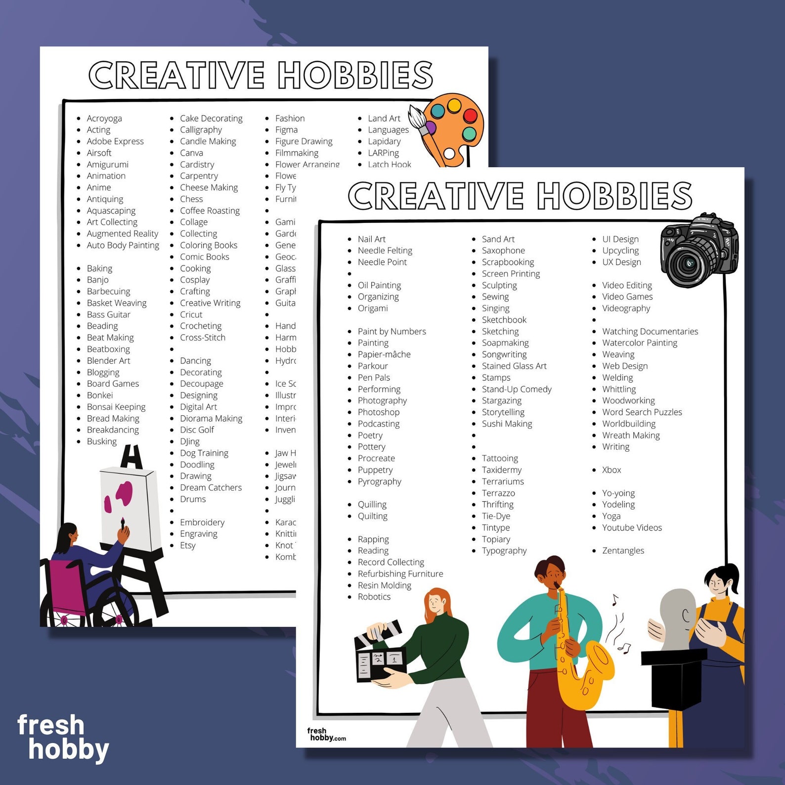 Idea List.pdf Creative Hobby Ideas List | PDF Digital Download - Etsy