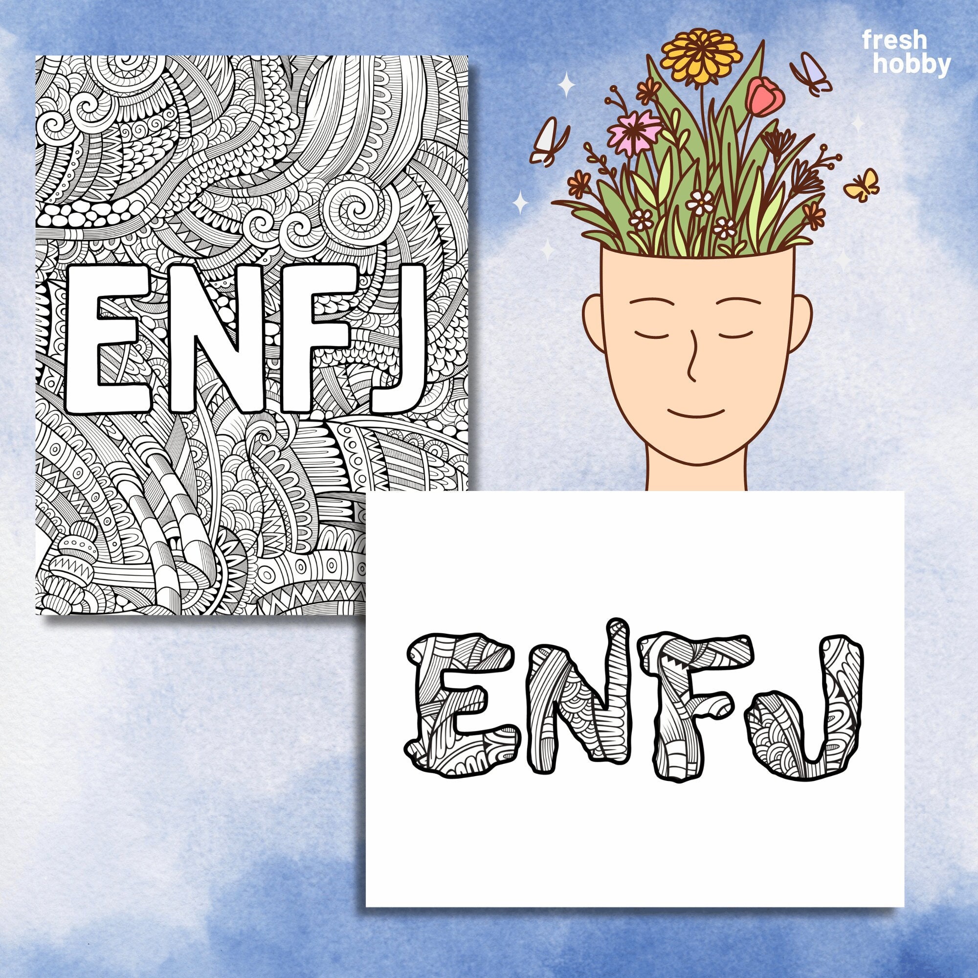 INTJ Boy B/W 4x6 Thermal Sticker - Kawaii Anime Chibi - MBTI