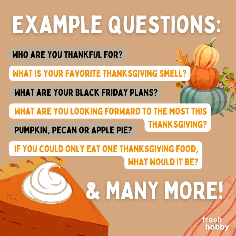 Dicebreaker THANKSGIVING Thanksgiving Icebreaker Questions & Conversation Game Thanksgiving Conversation-Starter Game Thanksgiving Game image 3