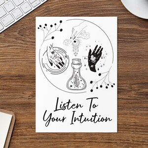 Écoutez votre carte de vœux Intuition - Vierge à l’intérieur