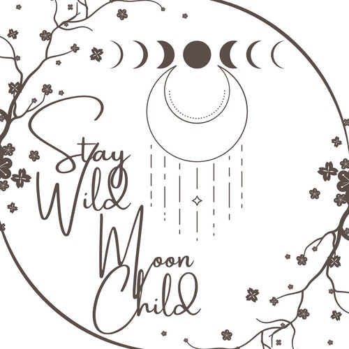 Stay Wild Moon Child Vinyl Sticker die Cut - Etsy