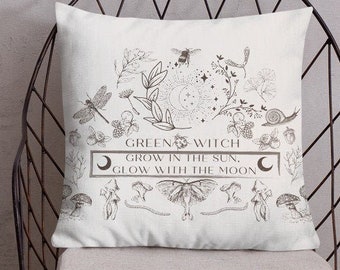 Green Witch Premium Pillow