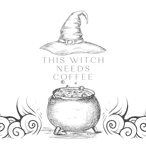 This Witch Needs Coffee Enamel Mug
