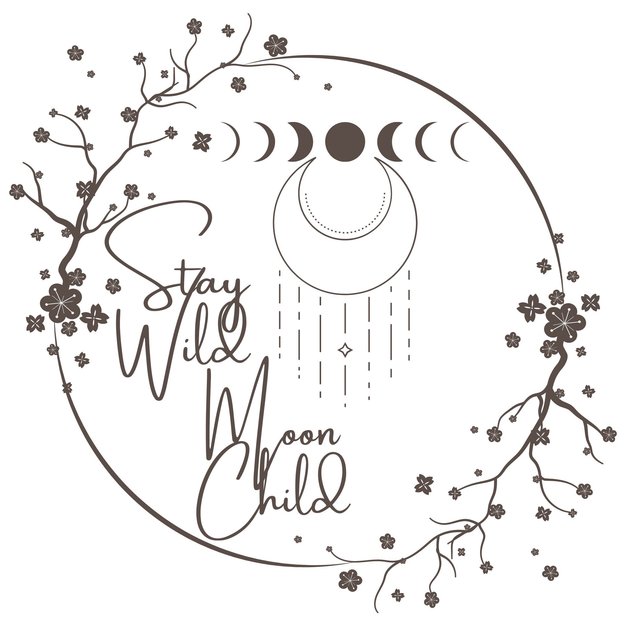 Stay Wild Moon Child Bubble-free Glossy Vinyl stickers