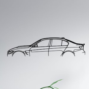 M3 F80 Metal Car Line Art: Garage Wall Decor