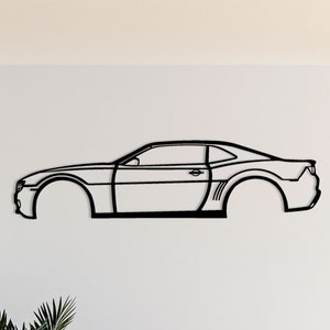 Camaro 2010 Metal Wall Art: Garage Decor, Car Line Art
