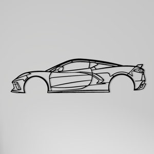 Corvette C8 Metal Wall Art , C8 Metal Wall Decor , Garage Wall Sign , Custom Car Wall Art, C8 Garage Sign