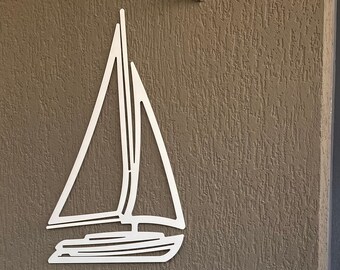 Segelboot Metallwandkunst: Nautisches Thema Dekor