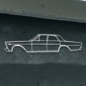 1966 Galaxie 4-Door Silhouette: Metal Garage Wall Art
