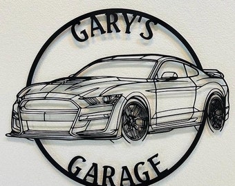 Mustang Theme Metal Wall Art , Metal Garage Sign , Garage Gift , Garage Decor , Office Car Decor , Car Christmas Gift