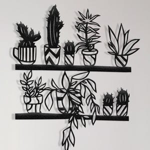 Flowers in Pot Metal Wall Art , Flowers Metal Wall Sign , Flowers Garden Metal Wall Art , Flowers in Pot Metal Wall Sign