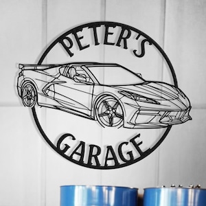 Custom Sports Car Man Cave Decor , Metal Garage Sign , Garage Gift , Garage Decor , Office Car Decor , Car Theme Christmas Gift