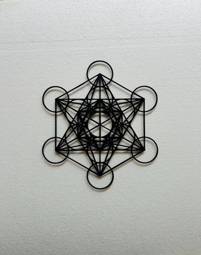 Metatron Cube Metal Wall Art: Geometric Wall Decor - Etsy