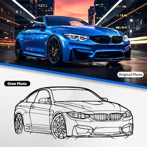 Personalisierte Auto Winkel Ansicht Metall Wandkunst, Benutzerdefinierte Auto-Foto-Dekor