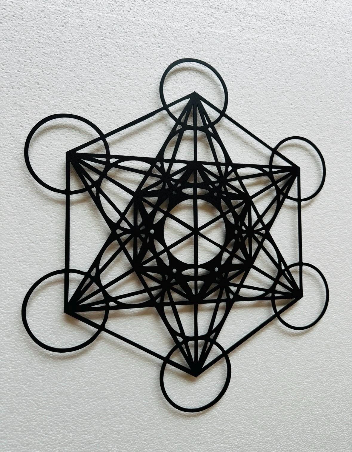 Metatron Cube Metal Wall Art: Geometric Wall Decor - Etsy