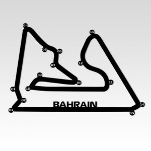 Grandprix kaart van Bahrein metalen bord, Grand Prix van Bahrein Metal Wall Art, metalen wanddecoratie kaart Bahrein, racekaart kunst aan de muur