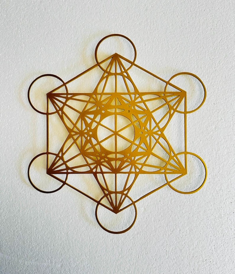 Metatron Cube Metal Wall Art: Geometric Wall Decor - Etsy
