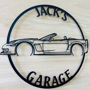 Cartello personalizzato per auto sportiva, cartello per garage in metallo, regalo per garage, decorazione per garage, decorazione per auto da ufficio, decorazione per auto in metallo