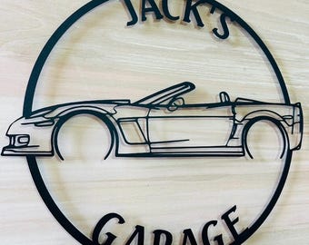 Custom Sports Car Man Cave Sign , Metal Garage Sign , Garage Gift , Garage Decor , Office Car Decor , Metal Car Decor