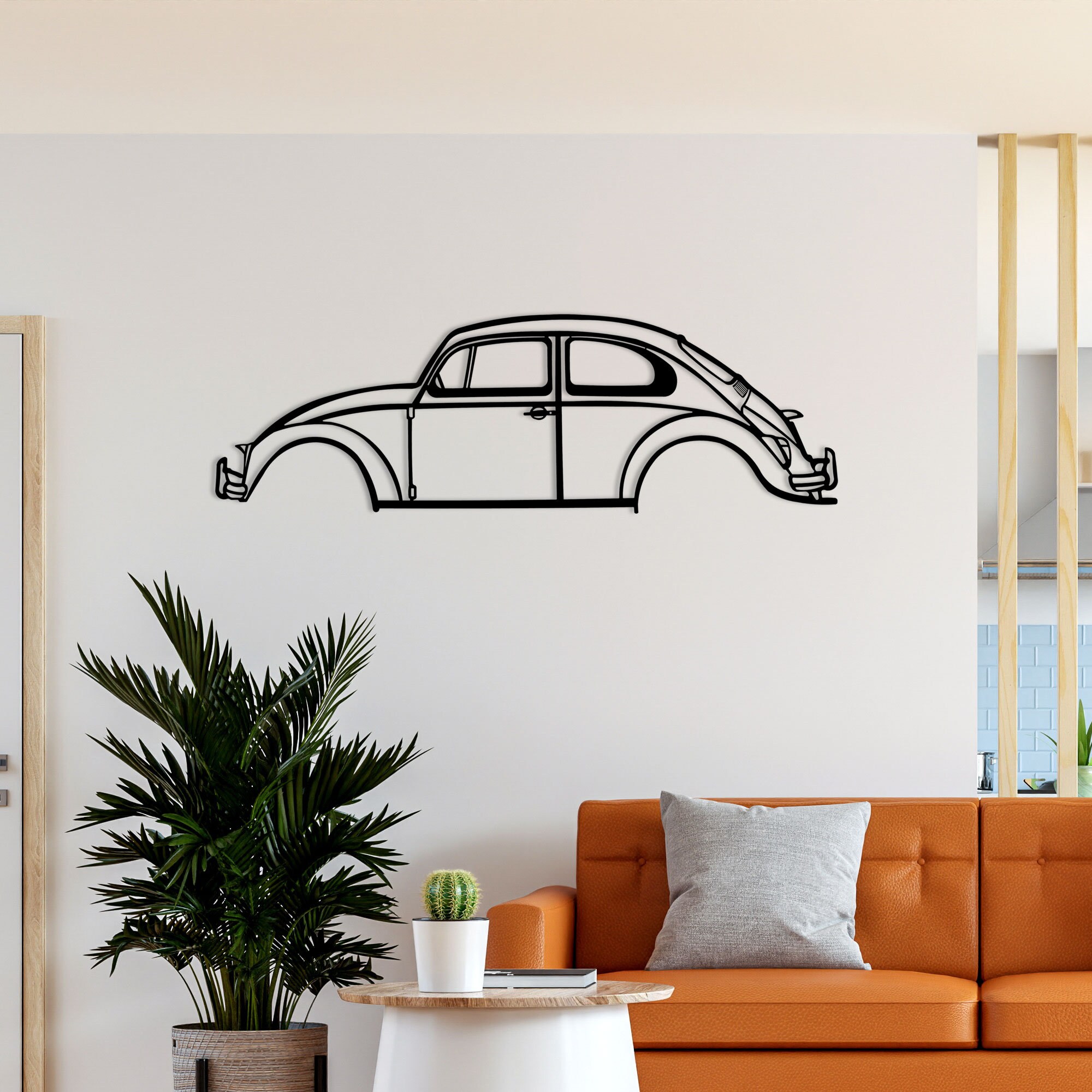 VW Beetle Silhouette Metal Wall Art Classic VW Beetle Metal Etsy