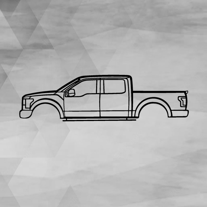 F150 Truck Silhouette Metal Wall Art F150 Van Metal Wall Art Etsy