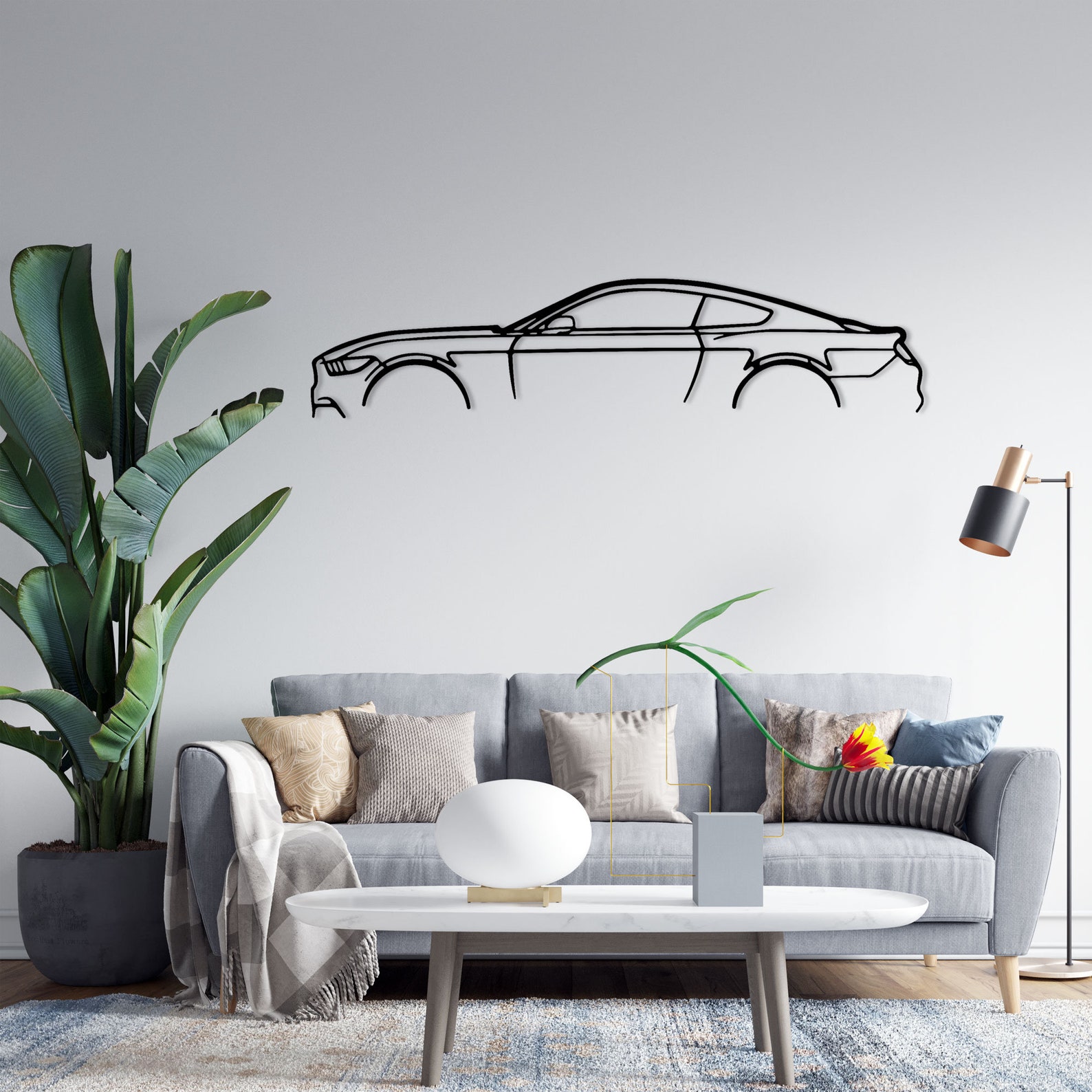 Mustang GT Silhouette Metal Wall Art , Mustang GT Metal Wall Art , Car