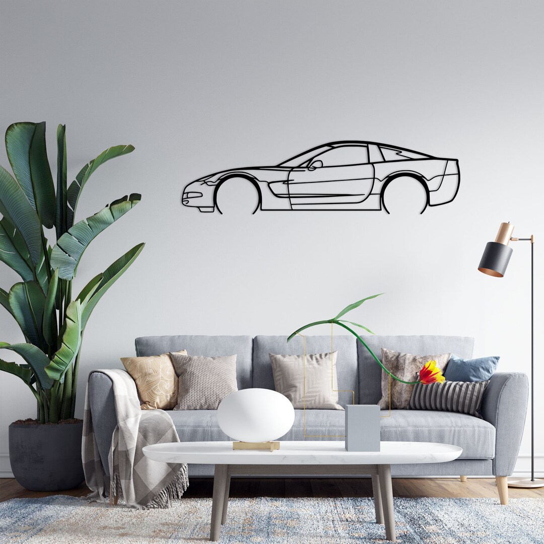 White Sports Car Wall Art Decor