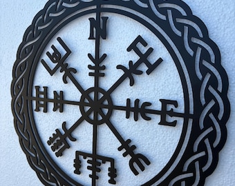 Vegvisir Viking Compass Metal Wall Art: Nordic Decor