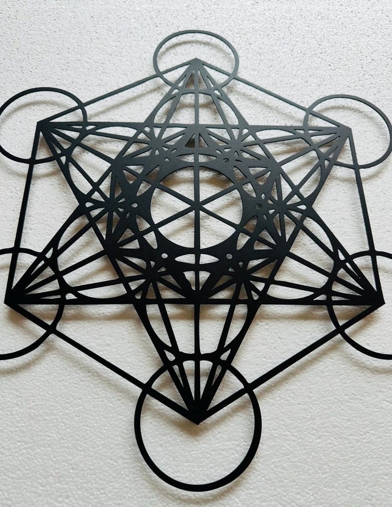 Metatron Cube Metal Wall Art: Geometric Wall Decor - Etsy
