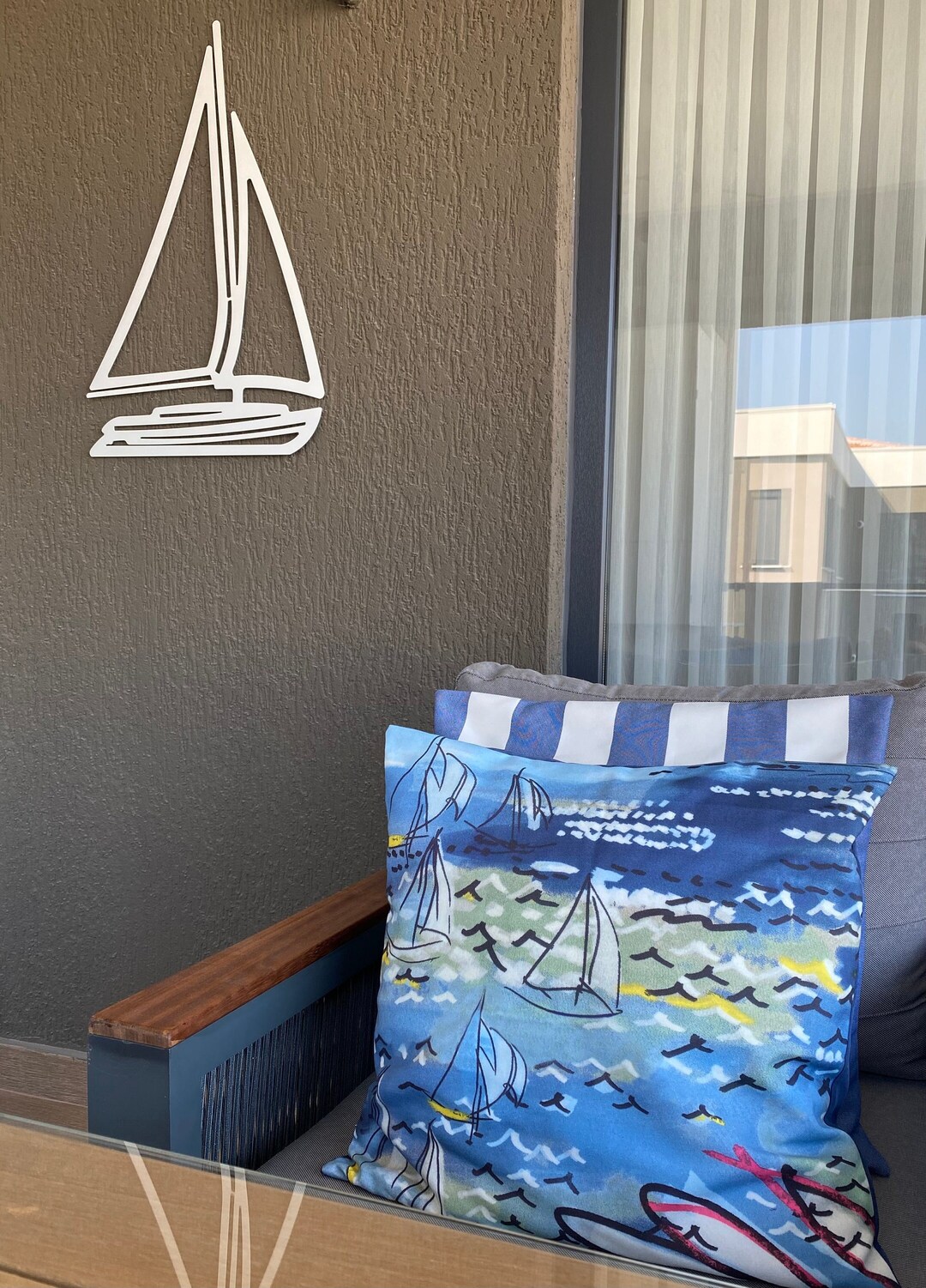 Sailboat Silhouette Metal Wall Art Sea Theme Metal Wall Art Etsy