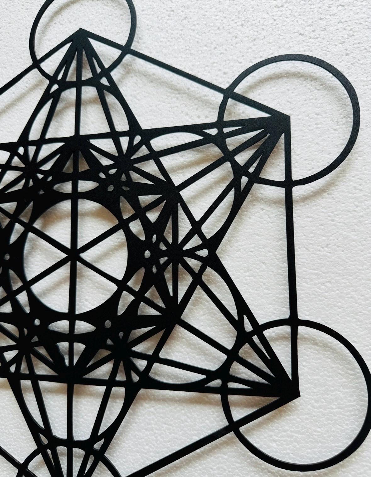 Metatron Cube Metal Wall Art: Geometric Wall Decor - Etsy