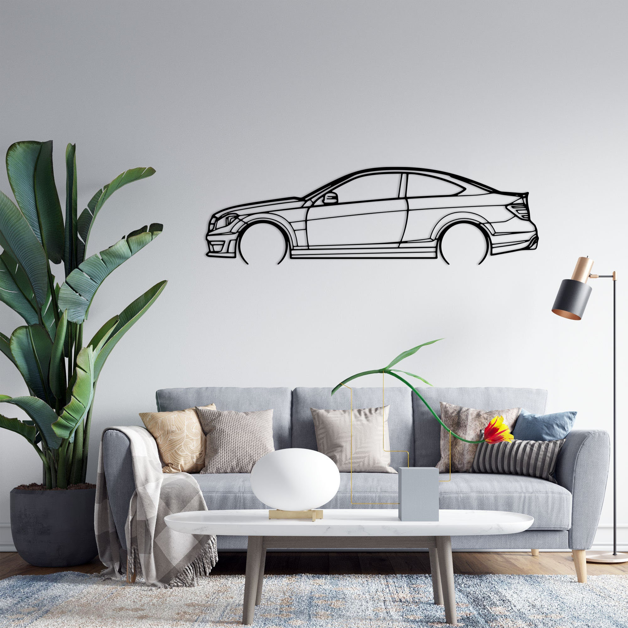 Mercedes Benz Wall Decal Art Garage AMG Logo Car Vinyl Wall Sticker Decor  NL80 