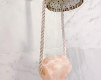 Shower Salt Rock 100% natural pink Himalayan salt rock shower steamer salt lamp air purifier detox unique gift gifts for her bath salt