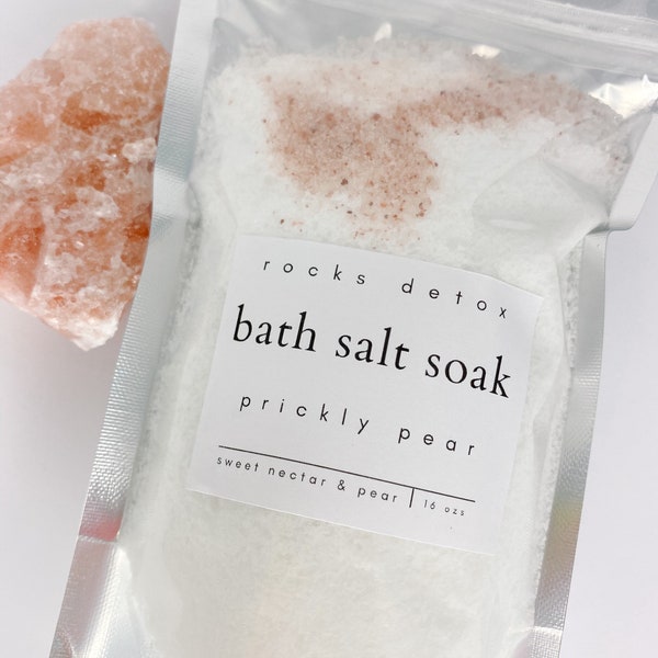 Prickly Pear Detox Bath Salts pink Himalayan bath salts spa gift epson salts bestselling bath salts gifts for her gifts for him