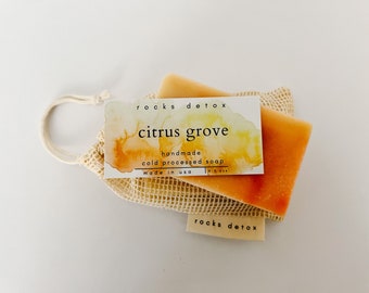 Citrus Grove Handmade Shea butter soap gentle sensitive skin clementine body soap hand soap