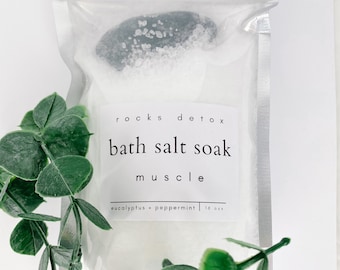 Muscle Bath Salt Soak bath Salts Stress relieving bath salts sore muscles bath salts tight muscle relief hot stone massage gift spa gift