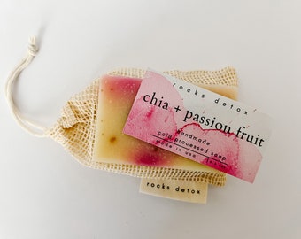 Chia + Passion Fruit Handmade all natural soap shea butter hydrating soap mens soap womens soap hand soap body soap gentle homemade