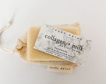 Milk + Collagen Facial Soap Organic Shea Butter Face soap Handmade all natural soap