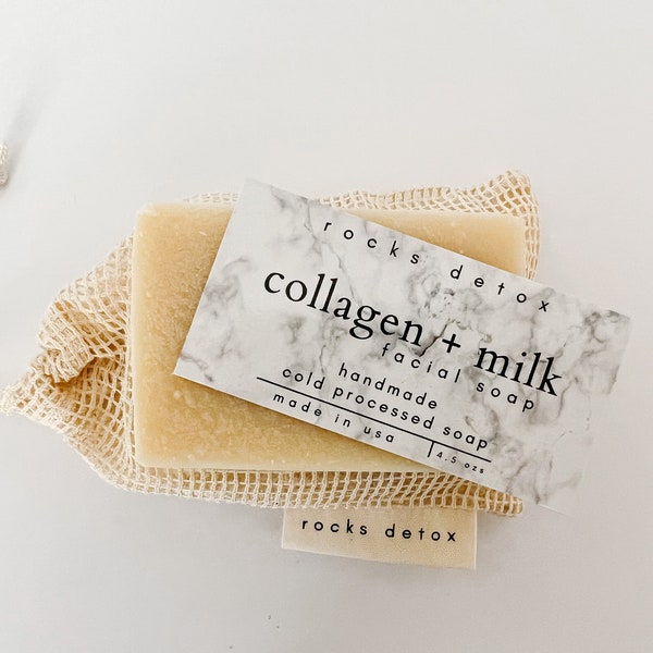 Milk + Collagen Facial Soap Organic Shea Butter Face soap Handmade all natural soap